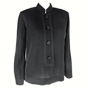 Castleberry Black Airy Knit Mandarin Tunic Top 10